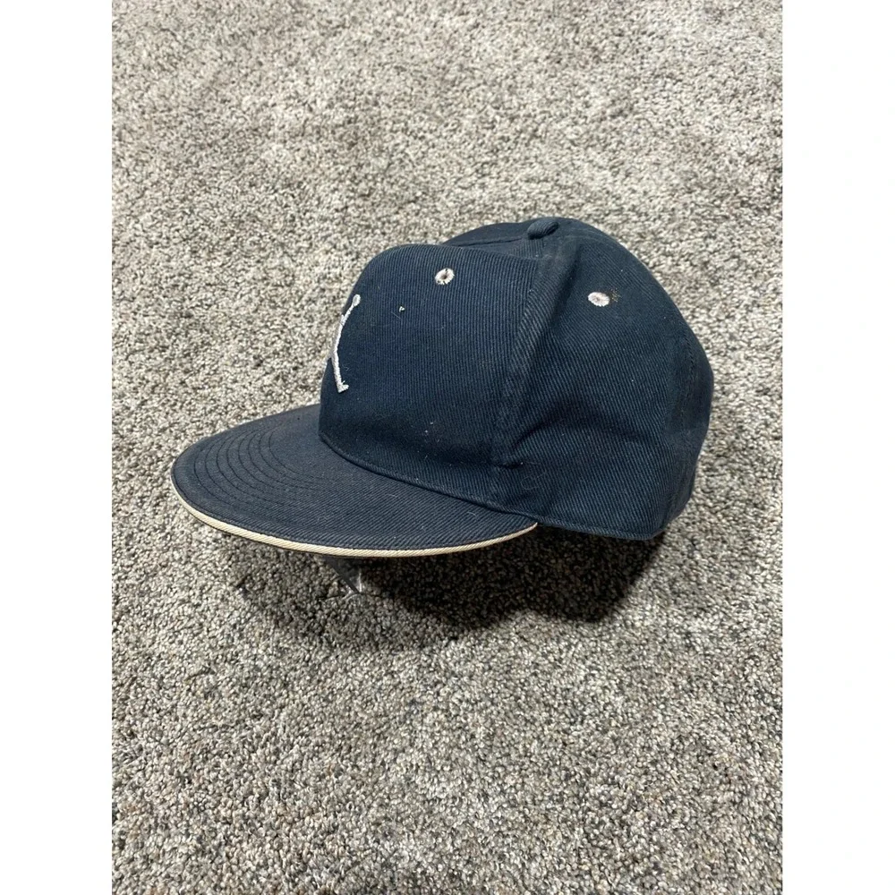 Jordan Fitted Hat Mens 7 1/8 Navy Good Jumpman Logo Flat Brim Baseball Cap